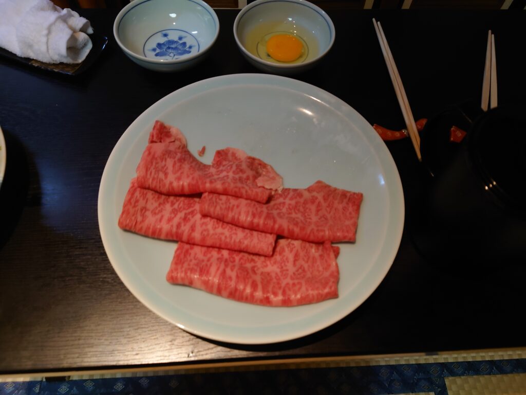 千葉市の日本料理・和か葉のすき焼きのお肉