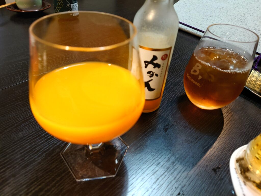 千葉市の日本料理・和か葉のみかんジュース