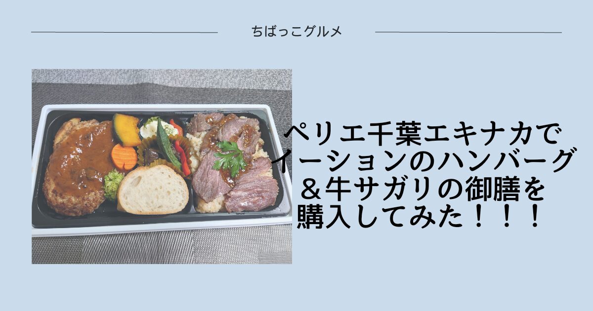 ペリエ千葉エキナカでイーションのハンバーグ＆牛サガリの御膳を購入してみた！